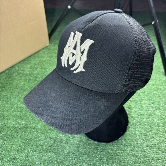 Amiri MA Logo Trucker Hat 'black' SnapBack Authentic Rare One Size - Picture 8 of 12